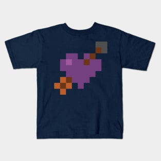 Shot Through My Violet Pixel Heart Kids T-Shirt